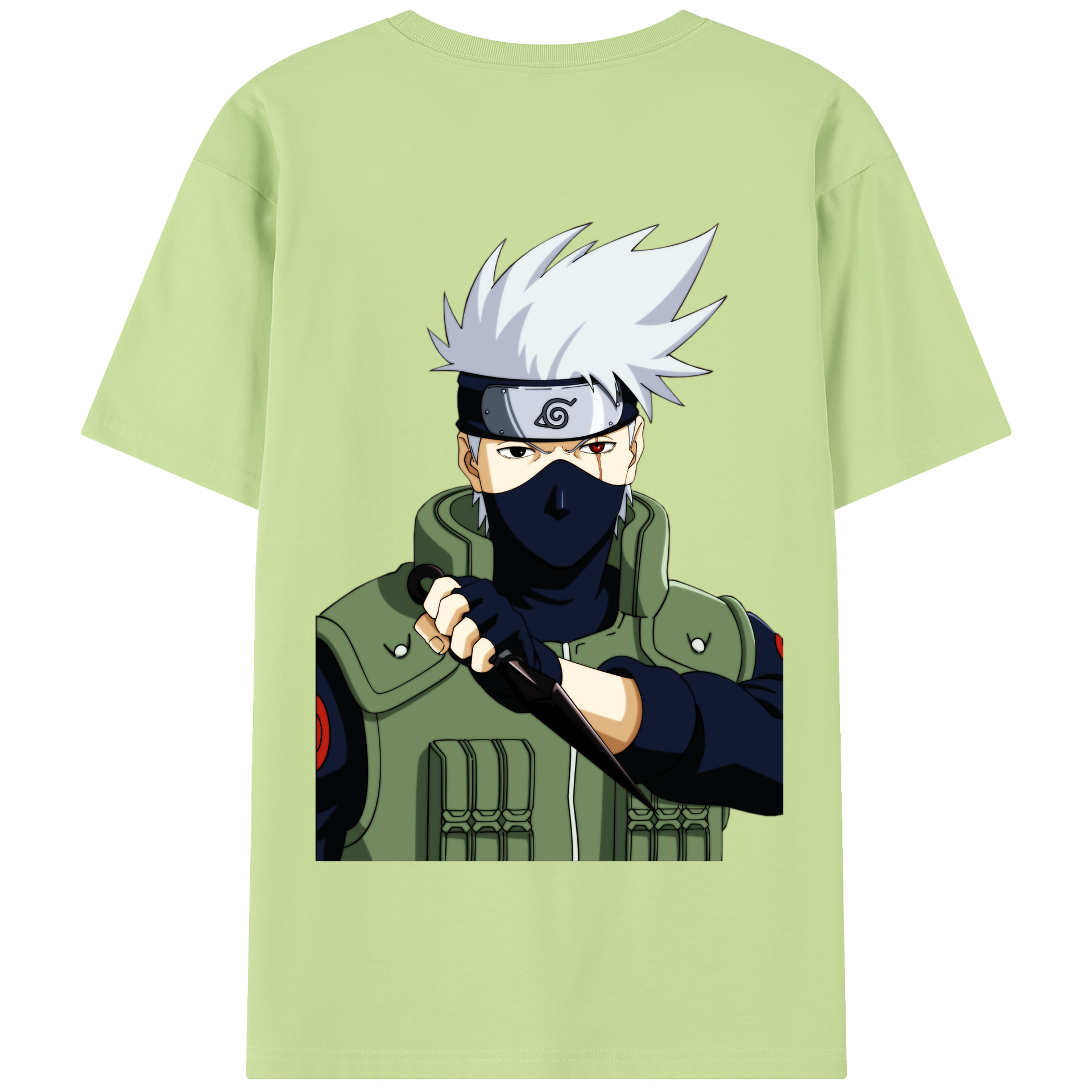 （画像用） NARUTO -ナルト- はたけ カカシ Hatake Kakashi 綿100％半袖Tシャツ（背面プリント）